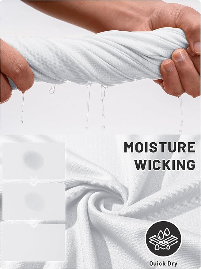 TACVASEN Mens Polo Shirts Short Sleeve Dry Fit Performance Breathable Golf Shirt with Collar Tennis Casual Business Work