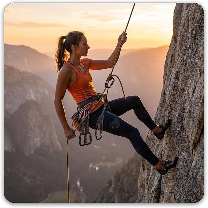 FresKaro UIAA Certified 25KN Auto Locking Climbing Carabiner Clips, Twist Lock, and Heavy Duty Carabiners for Rock Climbing, Rappelling, and Mountaineering, D Shaped