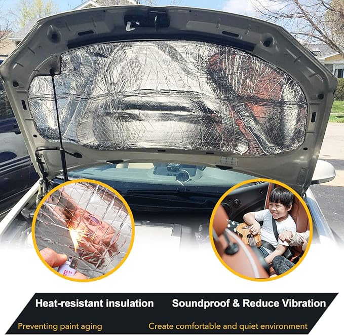 Sound Deadener for Car, Auto Sound Deadening Foam Materials Mat, Heat Insulation and Vibrations Dampening for Audio, Trunk, Floor, Hood, Engine Cover, 197 mil 37.1 sqft