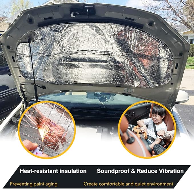 Automotive Sound Deadening Materials - 394 mil 8.7 sqft Car Sound Proofing Foam Mat, Audio Deadener and Heat Insulation for Truck, Vehicle