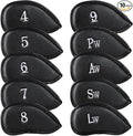 Premium Leather Golf Club Covers -Double-Sided Embroidered Golf Iron Covers with Magnetic Closure, Perfect Iron Covers for Golf Clubs, Durable and Stylish Protection for Your Clubs