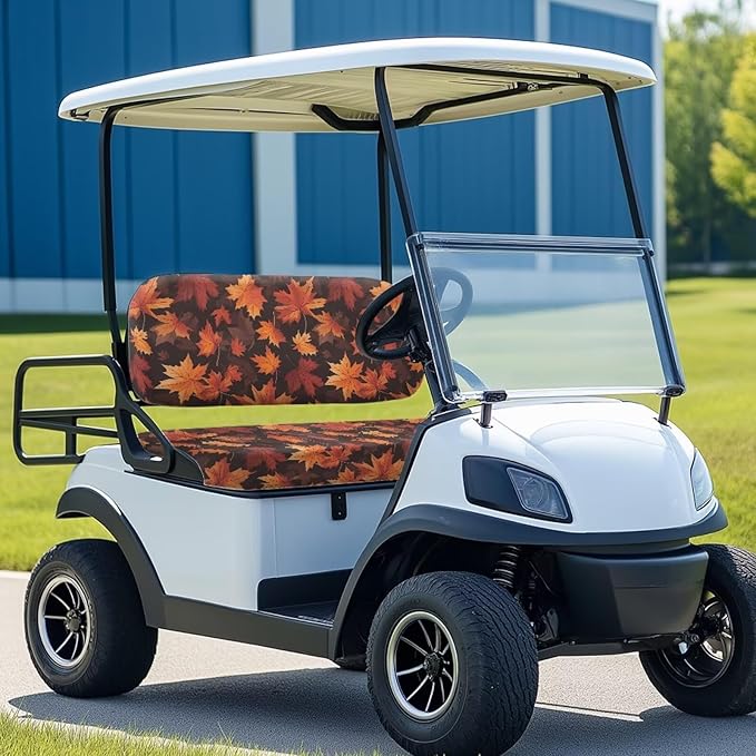Golf Cart Seat Covers, Universal Fit & Nonskid Bottom Fits for Club Car 2 Person Seats Golf Carts