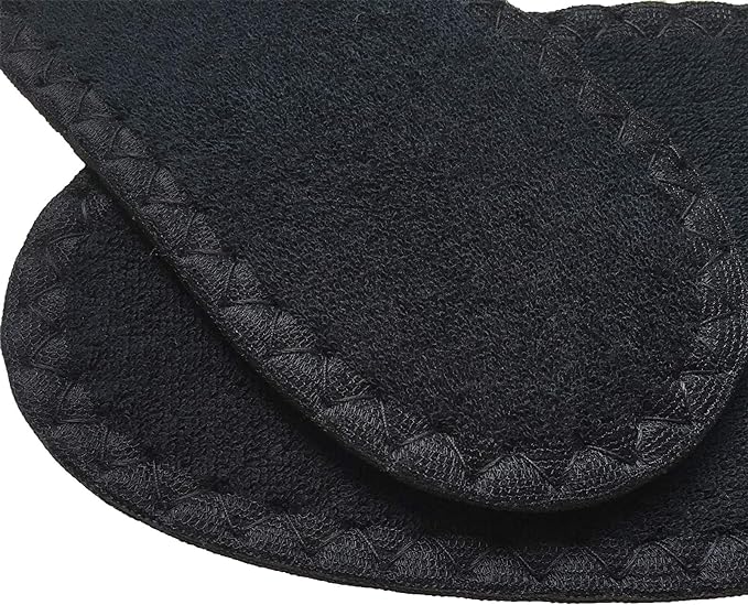 Happystep Cotton Terry Cloth Insoles, Barefoot Shoe Inserts, Sweat Absorption, Odor Control, Moisture-Wicking, Washable and Reusable, Zero Drop Shoe Insoles, 2 Pairs of Black (Men Size 9)
