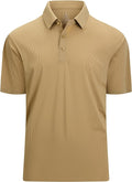 Esabel.C Golf Shirts for Men Dry Fit Performance Short Sleeve Print Moisture Wicking Collared Shirt
