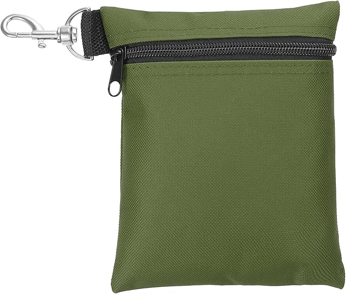 PATIKIL Golf Tee Pouch, Zipper Golf Ball Bag with Metal Lobster Claw Clip for Men Women Valuables Holder