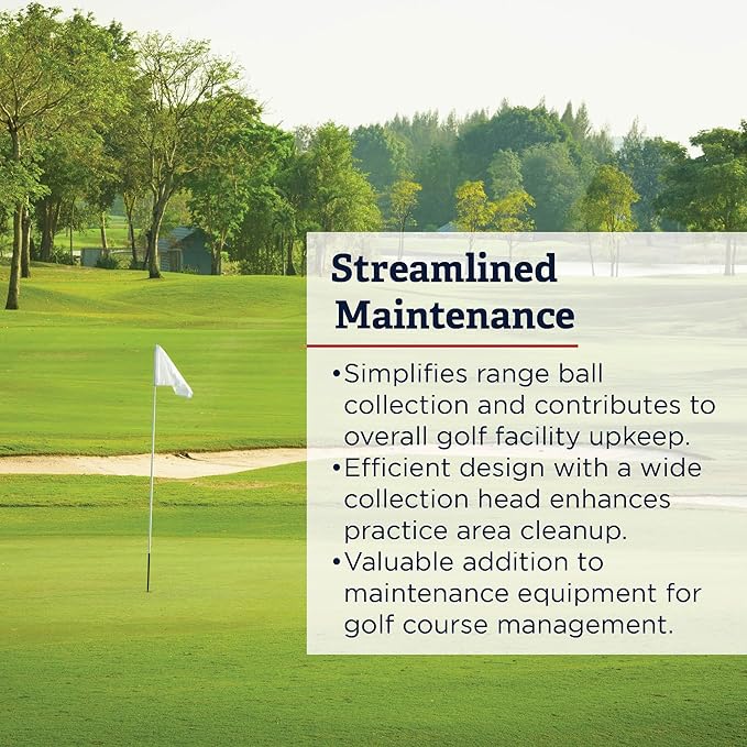 Standard Golf Range Ball Pusher | Efficient Cleanup for Practice Areas | Wide Head & Durable PVC Design