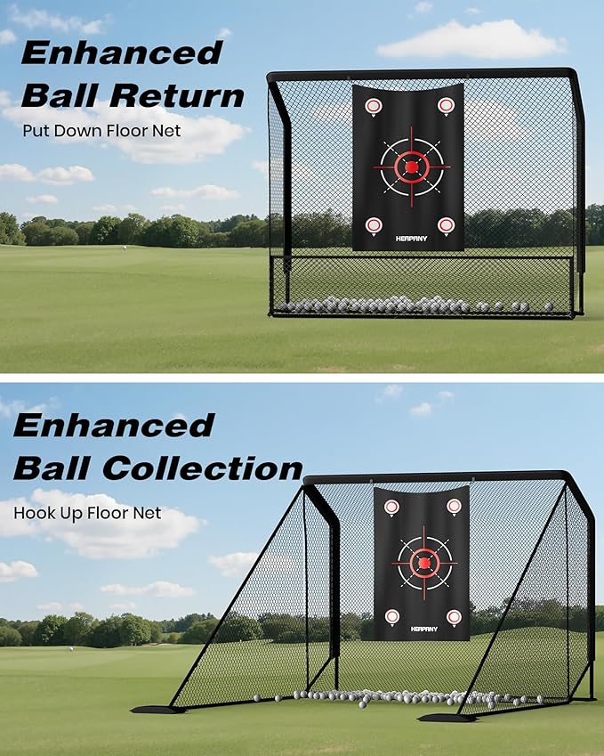 Golf Practice Net, 10x7ft Heavy Duty Golfnets for Indoor/Outdoor Training, Portable Hitting Nets with Carry Bag, Ideal Golfs Training Aid for Golfers Backyard Driving Chipping Swing