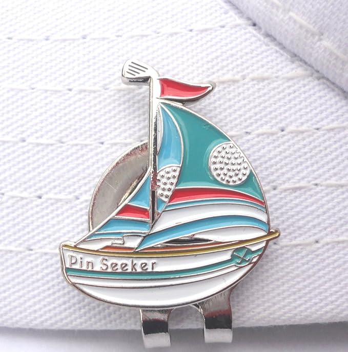 Sailboat Golf Ball Marker - Premium Golf Marker for Putting Green | Unique Golf Ball Marker for Men & Women – Ballmarker Golf Gift for Alignment & Style, 1" Wide