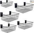 Slatwall Baskets, 15-Inch Width Heavy Duty Steel Wire Slat Wall Hanging Basket - Versatile Slatwall Accessory for Retail, Garage, Office, Sports, Toys, and More (5 Pack)
