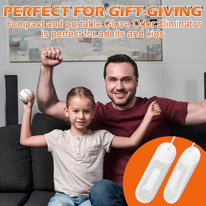 Batting Glove Dryer Cleaner and Odor Eliminator Deodorizer Inserts with Thermal Heating and Timer for Baseball Softball Football Golf, Effectively Eliminates Odors