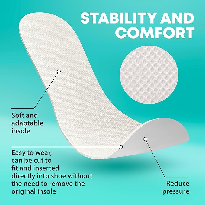 Shoe Filler Insert - Full Length Daily Latex Foam Shoe Inserts, Shoe Insoles for Shoes That are Too Big, 3 Pairs (EU 40, US Women 10 Men 7)