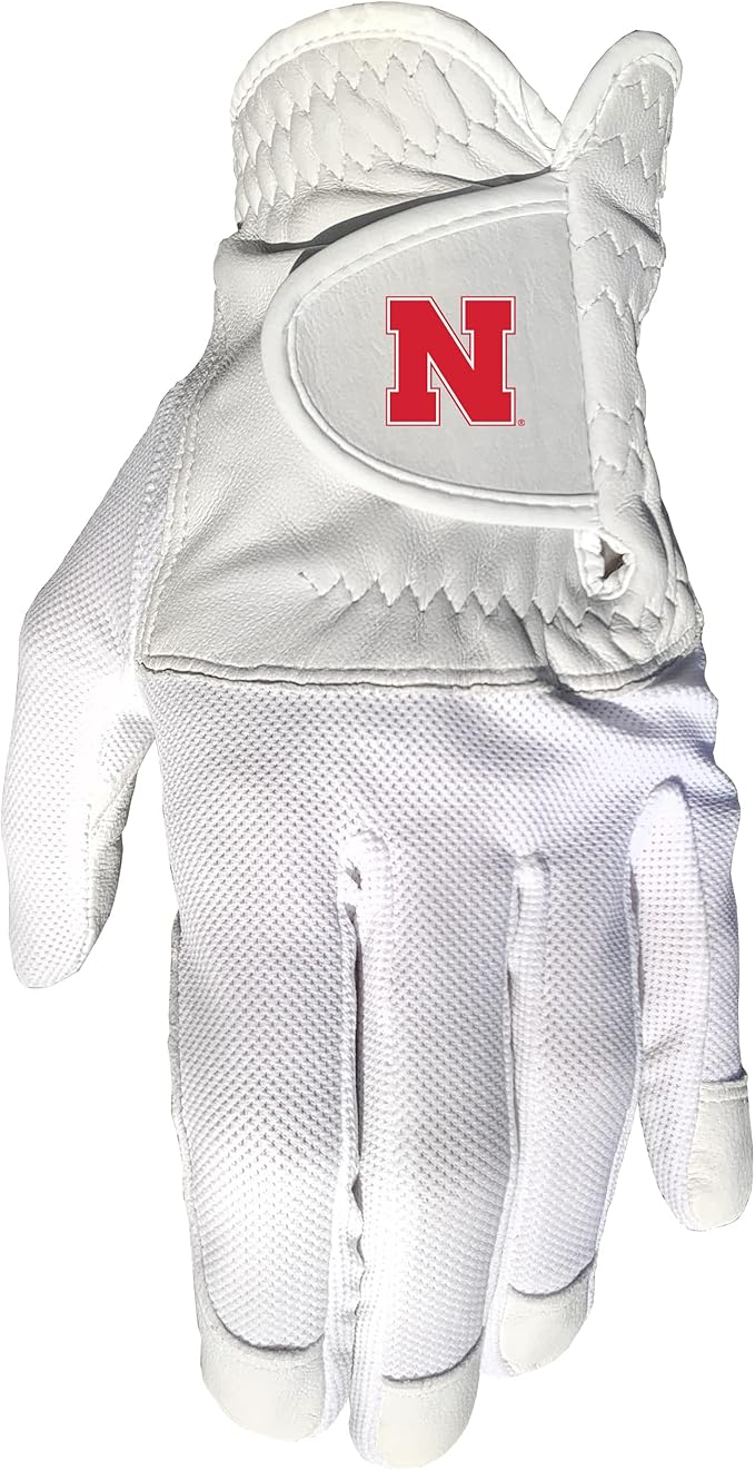 Team Golf NCAA Men's Left Hand Golf Glove, For Right Handed Players, One Size, Includes Removable Double-Sided Magnetic Ball Marker