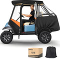 10L0L Golf Cart 4 Passenger Enclosure for Club Car Precedent Short Roof 57.5" Deluxe 600D Golf Cart Heavy Duty Rain Cover with 4 Zipped Doors Clear PVC Windows (Latest Improved Version)