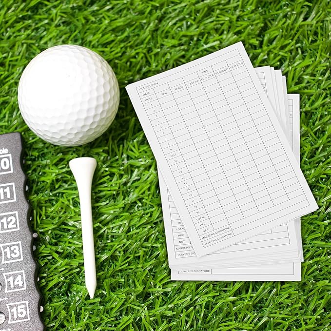 PATIKIL Golf Score Sheet, 40 Sheets 6 x 3.9 Inch Golf Scorecard Record Score Keeper Card for Tracking Score Record Tools Outdoor Golf Club Accessories, White