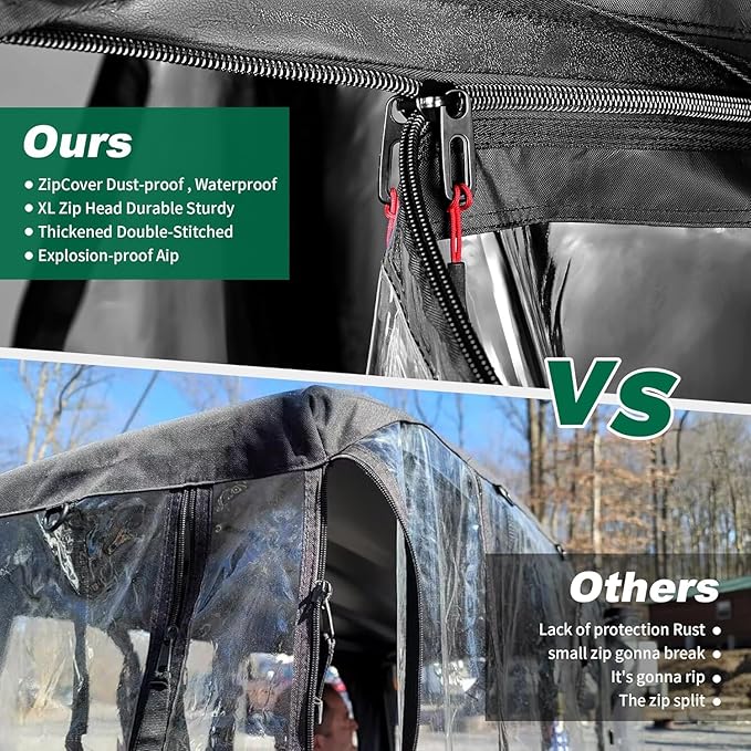 10L0L 4 Passenger Golf Cart Enclosure - 86" Roof Fit, Universal Golf Cart Cover for Yamaha Club Car EZGO,Waterproof 600D Rain Cover,Transparent Tail Light Panel,Foldable Door,4-Sided Clear Windows