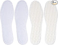 Happystep Cotton Terry Cloth Insoles, Barefoot Shoe Inserts, Sweat Absorption, Odor Control, Moisture-Wicking, Washable and Reusable, Zero Drop Shoe Insoles, 2 Pairs of White (Women Size 10)