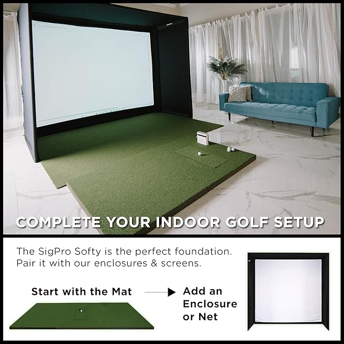 SIGPRO Softy Golf Mat - Professional-Grade Practice Mat - Realistic Fairway Feel - Real Tee Capable, Replaceable Hitting Strip, Thick Cushioning & Joint-Friendly Design