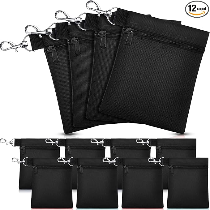 WILLBOND 12 Pcs Golf Tee Bag Holder Tee Pouch Golf Ball Carry Bag with Metal Lobster Claw Clip Multicolor Portable Accessories for Man Woman
