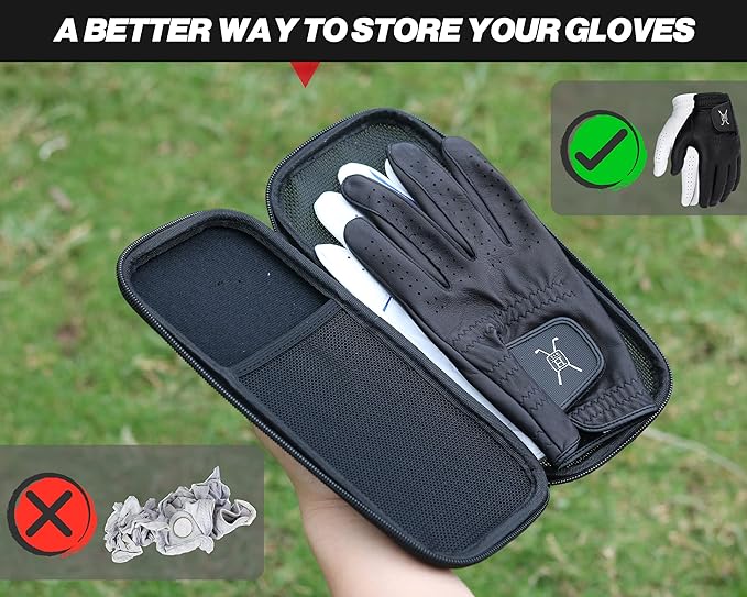 Handy Picks Performance Golf Glove Case - Golf Gloves Holder Case That Protects n Keeps Your Golf Gloves Neat n Dry - Air Flows Through on The Back Cover to Let The Moisture Out