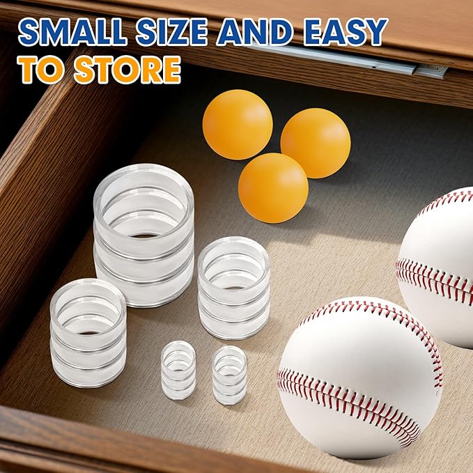 100 Pcs Ring Golf Ball Display Case 0.6 Inches Clear Baseball Holder Golf Ball Holder Small Baseball Acrylic Stands Round Ring Stand Acrylic Display Stands for Small Balls, Egg, Spheres, Marble