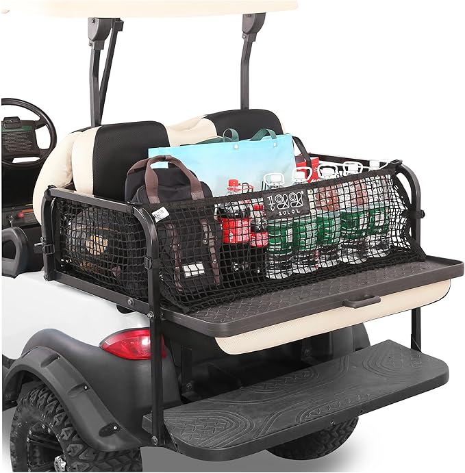 10L0L 4 Passenger Golf Cart Cargo Net for Yamaha,Club Car DS/Precedent, EZGO TXT/RXV, Adjustable Elastic Storage Net, Cargo Mesh Organizer Nets with Strong Buckle