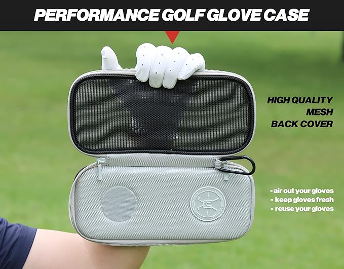 Handy Picks Performance Golf Glove Case - Golf Gloves Holder Case That Protects n Keeps Your Golf Gloves Neat n Dry - Air Flows Through on The Back Cover to Let The Moisture Out