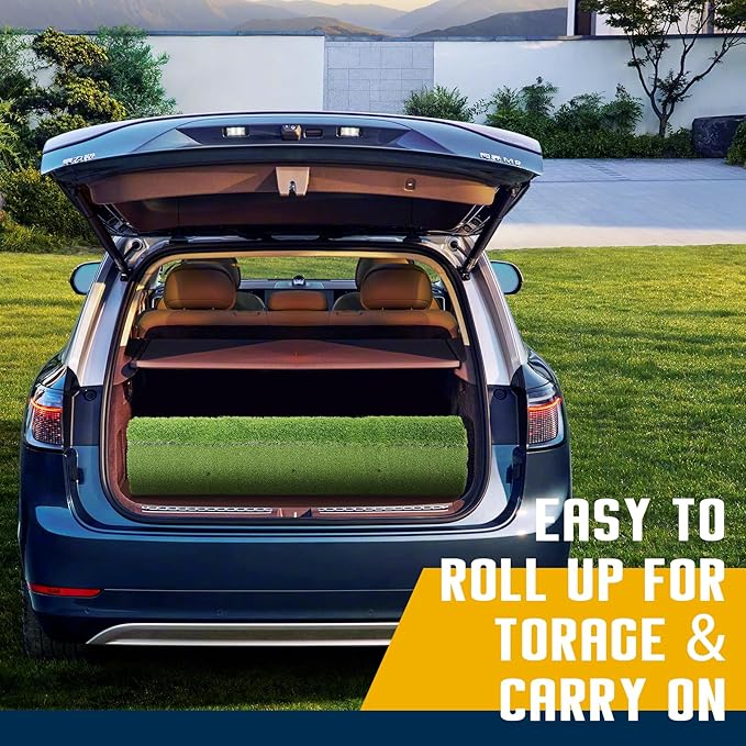 Dual-Turf Golf Mat 36mm: 5x4ft/5x5ft Extra Thick Golf Hitting Mats Practice Outdoor Indoor, High-Density Artificial Hitting Training Matt for Garage Simulator Chipping Driving Swing
