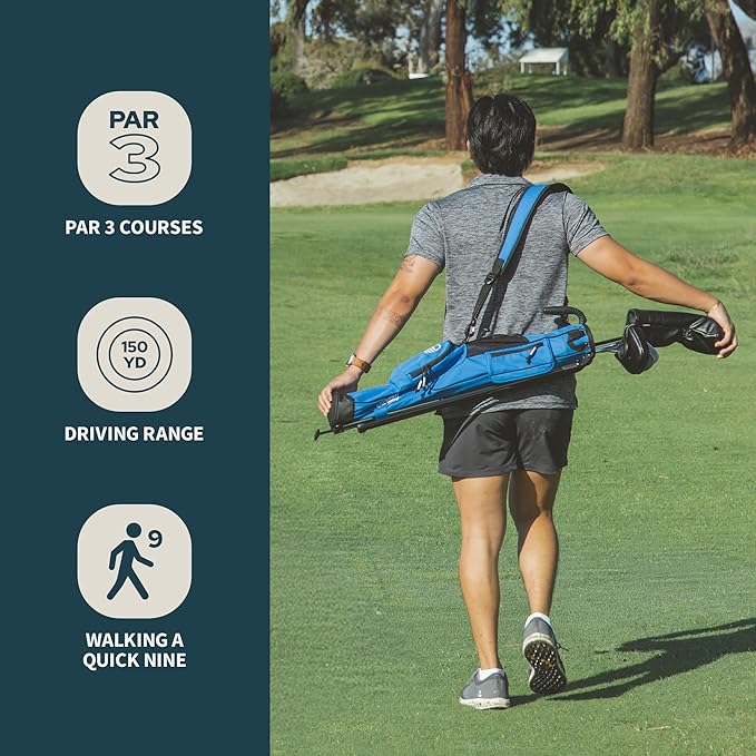 The Original Lightweight Sunday Golf Bag with Stand – Easy to Carry, Durable Pitch & Putt Bag for Driving Range, Par 3 & Executive Courses
