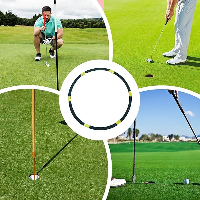 Golf Hole Target Rings - Chipping Aid Circles, Practice Alignment Tools | Foldable Putting Zone Markers, Lightweight Swing Training Equipment, Target Kit with Scenario for Backyard Lawn, Indoor Green