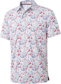 Golf Shirts for Men Dry Fit Short Sleeve Print Performance Moisture Wicking Polo Shirt
