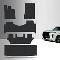 TOUGHPRO Full Set Floor + 3rd Row Up Cargo Mat Accessories Set for Infiniti QX80 2nd Row Bucket Seating with Full Console All Weather Heavy Duty (Made in USA) Black Rubber 2025 2026