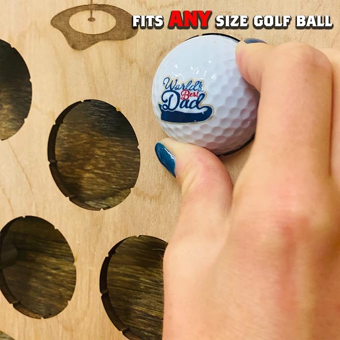Torched Golf Ball Display Holder Collector’s Case Holds 19 Golf Balls Wall Mount Decor