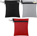 Shappy 3 Pcs Golf Tee Bag 6.7 x 5.5 Inch Golf Ball Bag Pouch Utility Tee Holder with Zipper Metal Lobster Claw Clip Valuables Gift Accessory Pouch for Men Women
