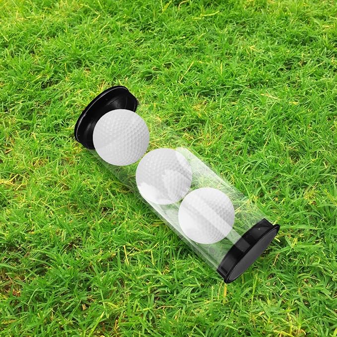 Generic Golf Ball Storage Tube Clear Plastic Golf Ball Holder Container with Cap Small Balls Display Case Organizer for Home and Shop