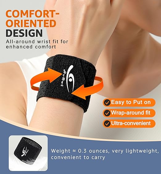 HiRui Wrist Compression Wraps, Wrist Brace Wrist Support for Sports, Mouse Hand, Mother's Hand, Carpal Tunnel Arthritis, Tendonitis - Premium Elastic & Breathable Mesh Fabric (Black, Small)