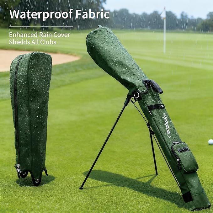 Lightweight Golf Stand Bag, Portable and Durable Golf Carry Bag with Padded Strap and Pocket, Sunday Bag for The Driving Range, 2-Way Divider Practice Bag for Men and Women
