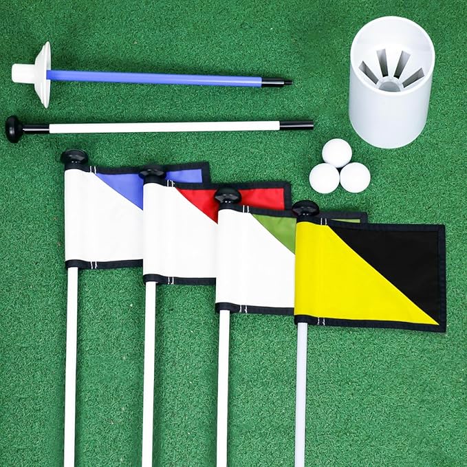 Golf Flagstick 3ft,Golf Flag Hole Cup Set Double-Sided Putting Green Flags for Backyard Putting Green Driving Range Practice Two-Section Design Portable