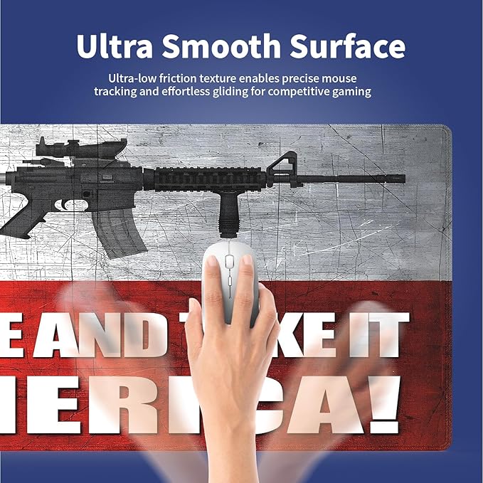 Wknoon. Extra Large Gaming & Office Mouse Pad (31.5" x 11.8") with Durable Stitched Edges – Vintage Texa States Flag Come and Take It America Quote, Anti-Slip Rubber Base Extended XXL Desk Mat