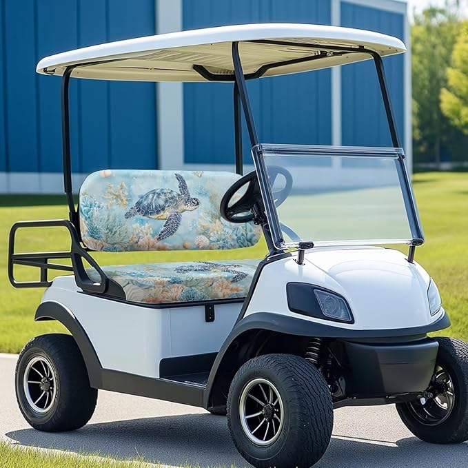 Golf Cart Seat Covers, Universal Fit & Nonskid Bottom Fits for Club Car 2 Person Seats Golf Carts