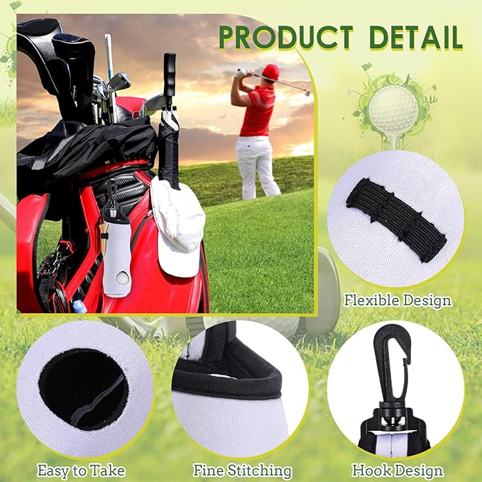 WILLBOND 24 Pcs Golf Ball Carry Bag Tee Holder for Neoprene Pouch Portable with Hook Accessories for Men Women