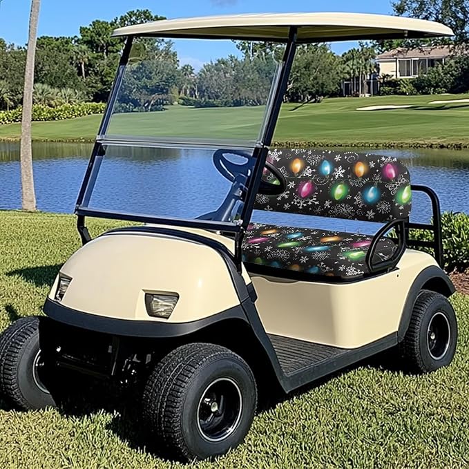 Golf Cart Seat Covers, Universal Fit & Nonskid Bottom Fits for Club Car 2 Person Seats Golf Carts