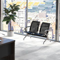 2-Seat Waiting Room Chairs - Waiting Room Bench with Arms Airport Reception Bench Guest Reception Chairs Lobby Bench Waiting Area for Airport Market Bank Hospital School Barbersho, Black