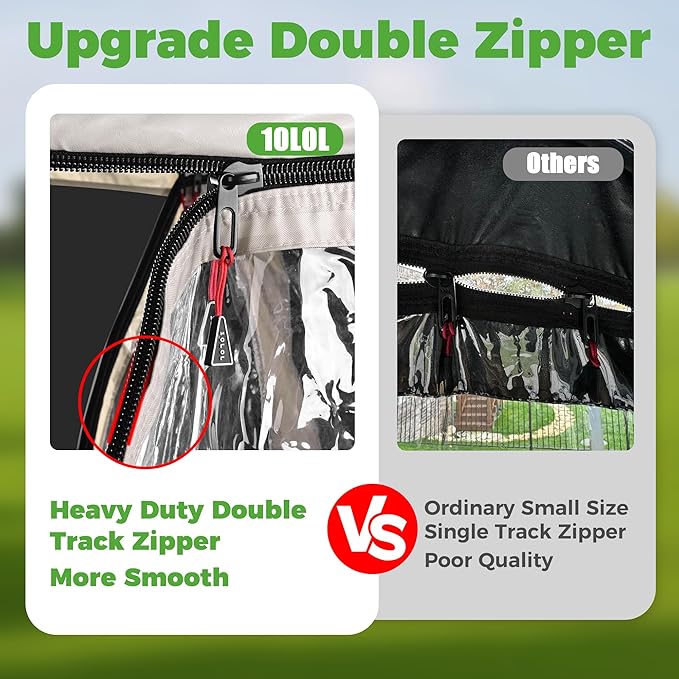 10L0L 4 Passenger Golf Cart Enclosure for Club Car DS Short Roof, 600D Waterproof Golf Cart Rain Cover, Heavy Duty Driving Enclosure, Snowproof Windproof, with Clear PVC Windows & Tail Light Panel
