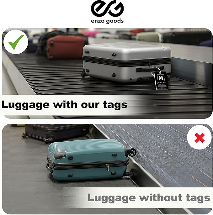 Personalized Luggage Tag | 2 Pack | Custom Luggage Tags for Suitcases | Kids Backpack Tag | 10 Color Options & Choose Font, Font Color