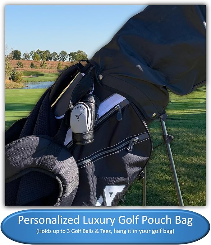 Golf Gifts for Men and Women, Personalized Premium Mini Ball Bag, Holds 3 Balls & Tees. Perfect for Golf Lovers, Optional Kit.