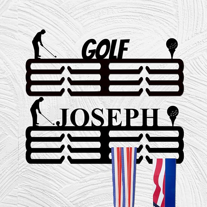 Custom Golf Achievement Hanger Golf Achievement Holder Golf Achievement Display Achievement Holder with Name Display Rack for Awards Ribbon Holder