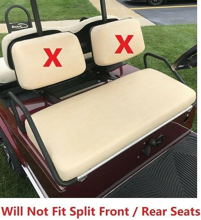 Huskey 4PCS Golf Cart Front/Rear Seat Covers for EZGO Freedom TXT 2014+, Valor Custom Two-Tone Black/Orange Diamond Stitching with Orange Piping, Marine Grade Vinyl Material, Staple on Design