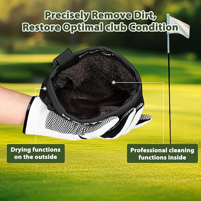 MOSTY Golf Club & Ball Cleaner Bag,Durable Golf Club Cleaning Kit and Ball Washer Pouch,Club Cleaner for Golf Bag, Golf Gifts for Men Women Golfers Him Unique, Essential Golf Accessories