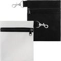 2 Pcs Golf Tee Pouch, 5.51 X 6.89 Inch Professional Zipper Golf Tee/Ball, Zipper Golfs Accessory Bag with Clip, Golfs Tee Bags Pouch Bags with Metal Lobster Claw Clip for Men Women