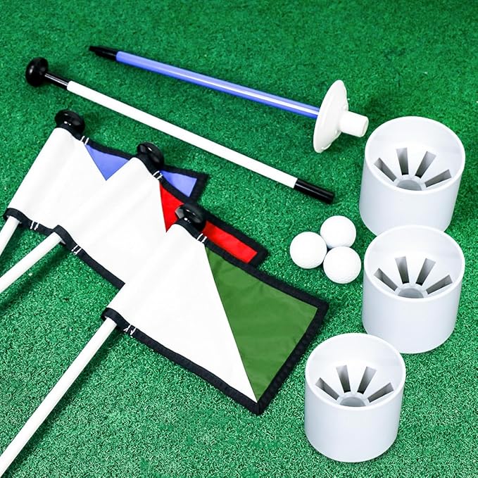 Golf Flagstick 3ft,Golf Flag Hole Cup Set Double-Sided Putting Green Flags for Backyard Putting Green Driving Range Practice Two-Section Design Portable